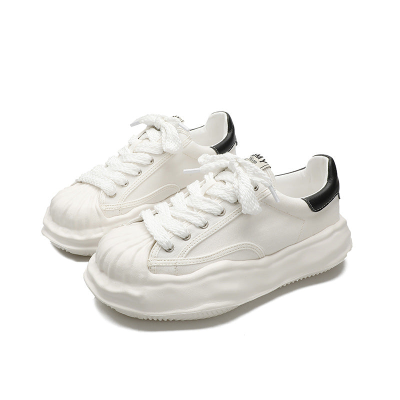 Women's Shell Toe Dissoed Spring Platform White Sports Sneakers