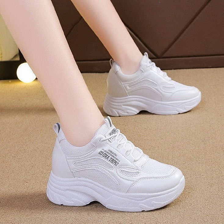 Women's Trendy Platform Sports Elevator Wild Mesh Casual Shoes