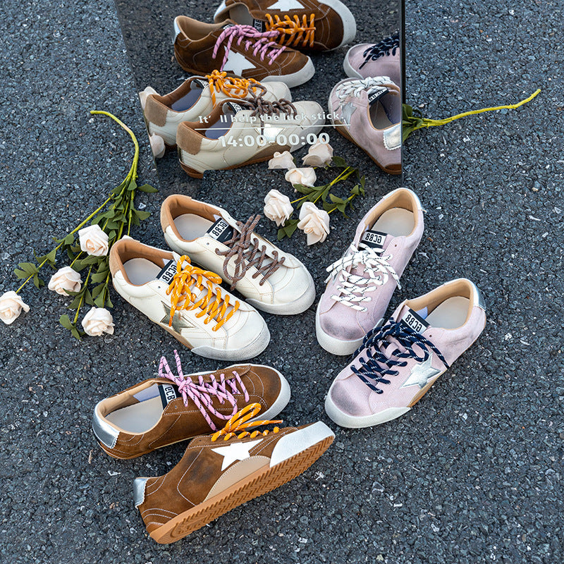 Women's Increasing Insole Retro Distressed Little Dirty Versatile Color Casual Shoes