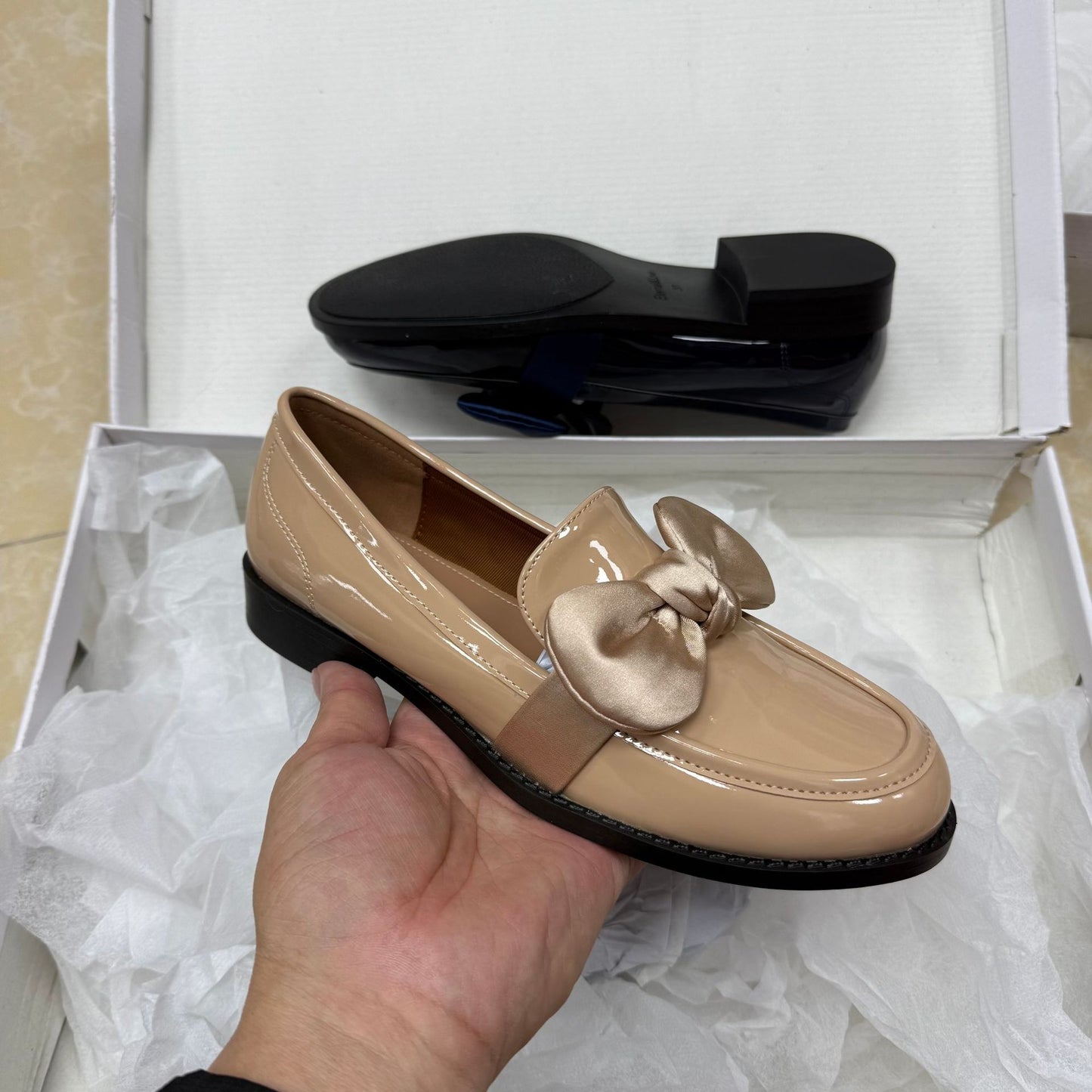 Women's Bow British Style Retro Chunky Loafers