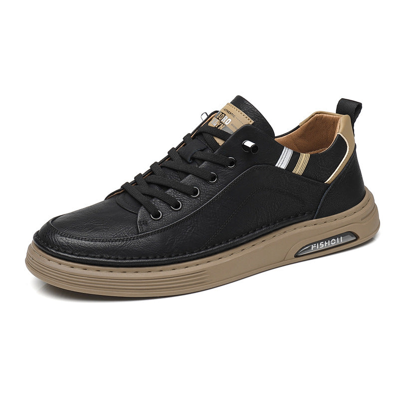 Men's Autumn Fashion Cowhide Breathable Sports Slip-on Leather Shoes