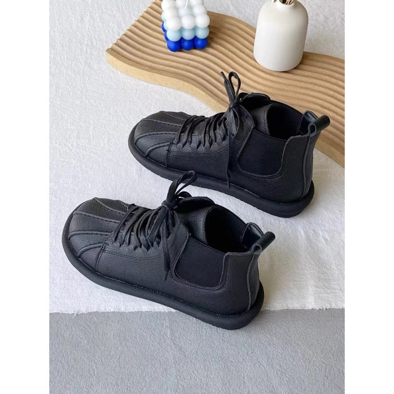 Women's Artistic Comfortable Martin Preppy Style Shell Toe Short Retro Casual Shoes