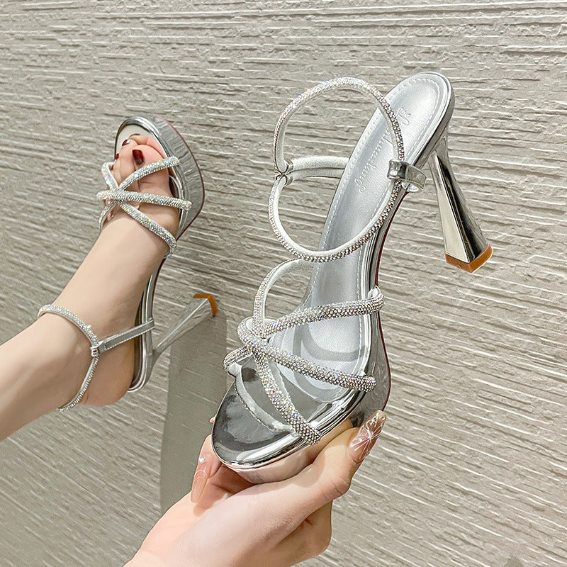 Wild Fashion Round Toe High Summer Heels