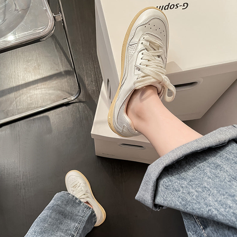 Women's Seoul College Thick Bottom Breathable White Spring Casual Shoes