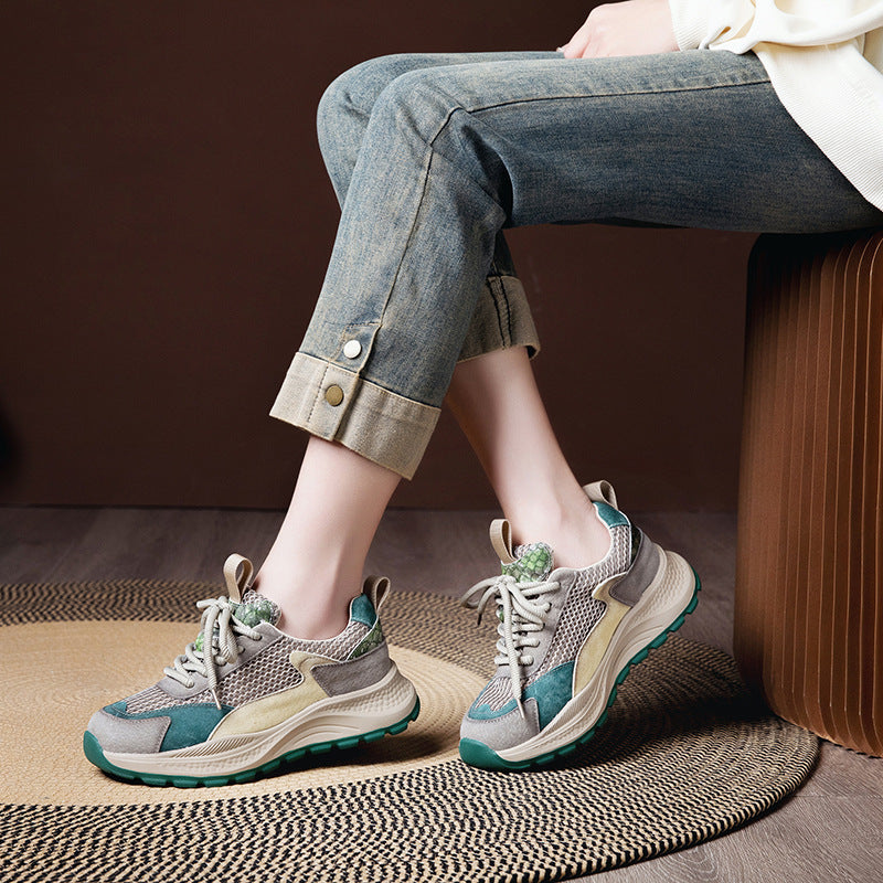 Women's Retro Soft Bottom Lightweight Mesh Surface Sneakers