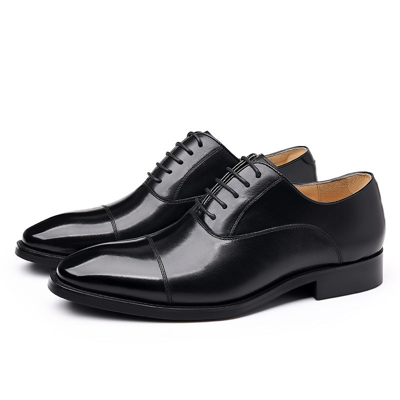 Men's Breathable Formal First Layer Cowhide Wedding Leather Shoes