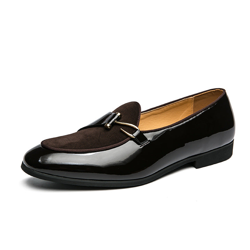Men's Trendy Personality Small Fashionable Slip-on Four Leather Shoes