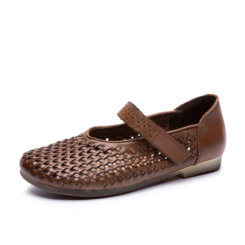 Women's Mother's Summer Hollow Hole Flat Vintage Sandals