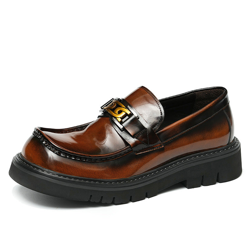 Men's Style Genuine Cow Lining Trendy Big Leather Shoes