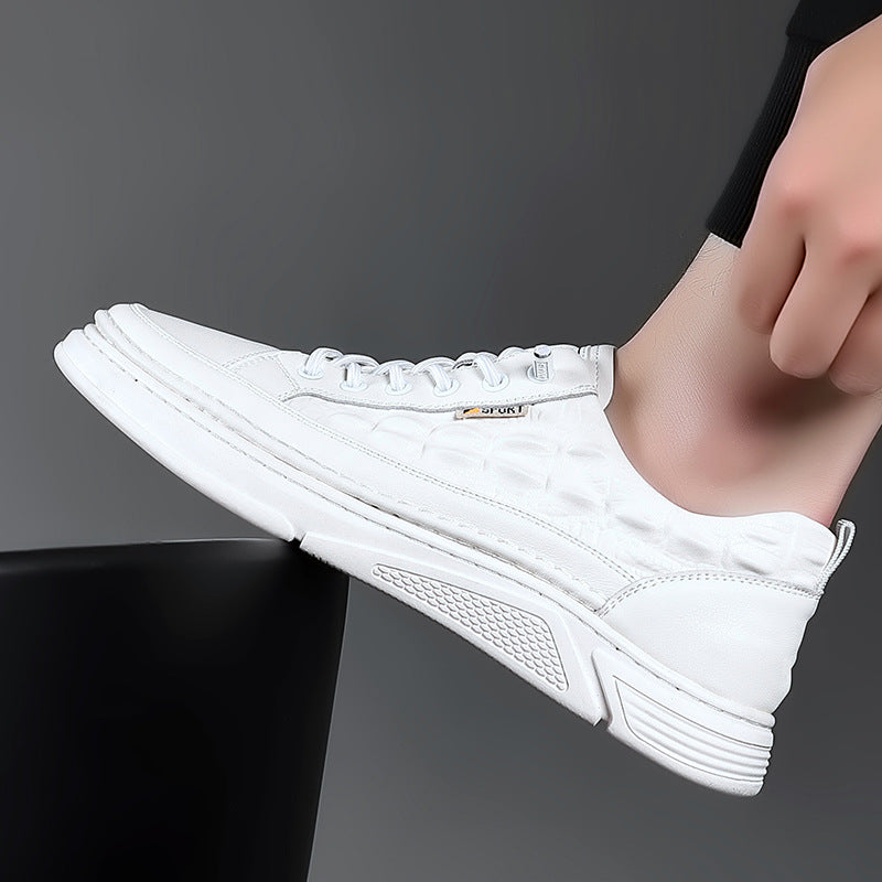 Men's Genuine White Low-cut Fashion Light Sports Casual Shoes
