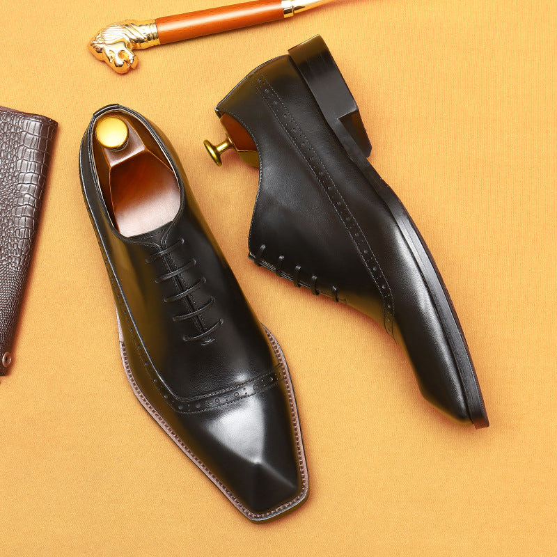 Men's Genuine England Style Brogue Business Formal Leather Shoes