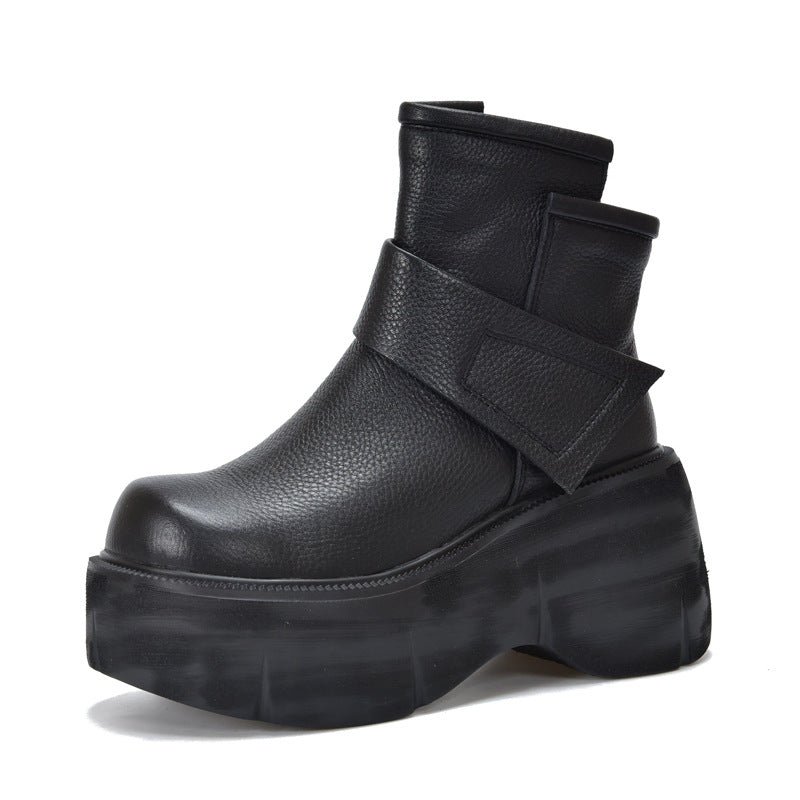 Women's Small Platform Retro Short First Layer Boots
