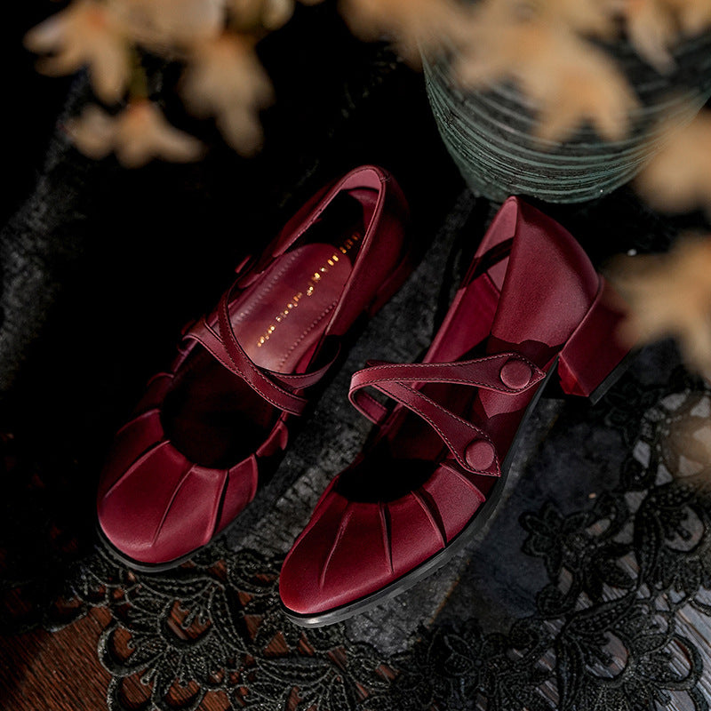 Women's Style Vintage Mary Jane Round Head Women's Shoes