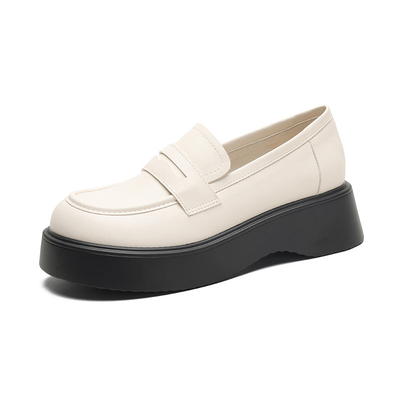 Women's Bottom British Style College Shallow Mouth Simple Loafers