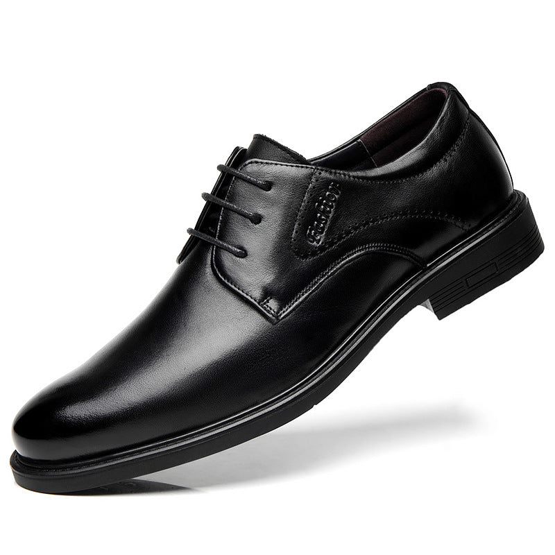 Men's Layer Cowhide Business Formal Wear Fashion Lace Leather Shoes