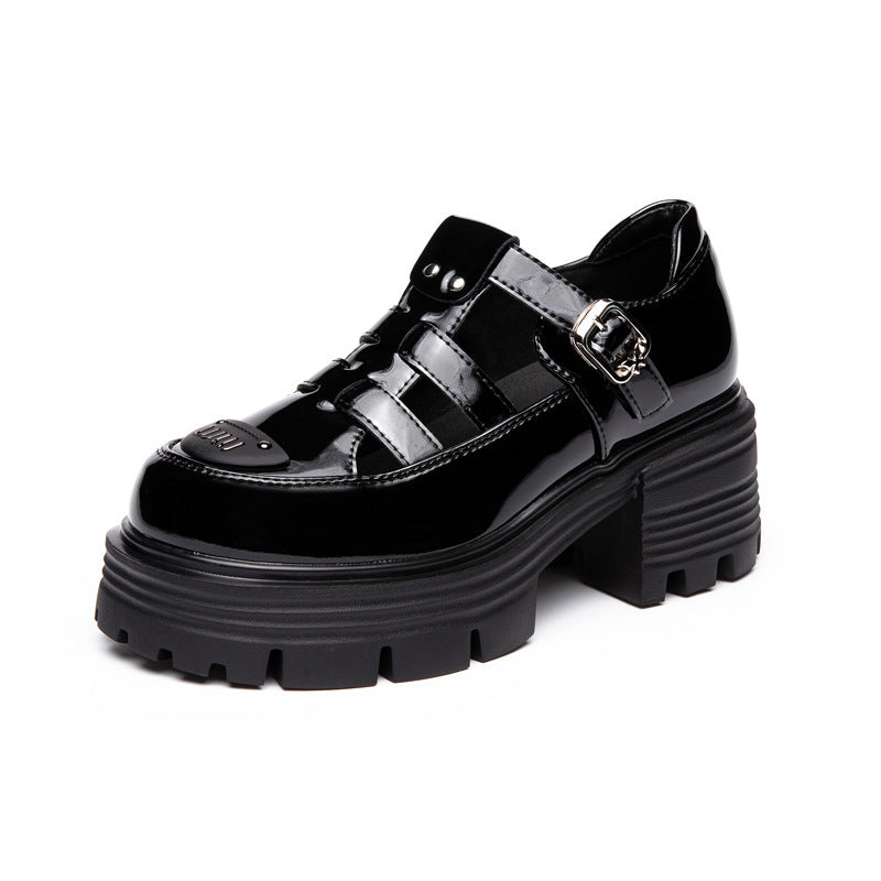 Women's Summer Genuine Platform High Thick Height Leather Shoes