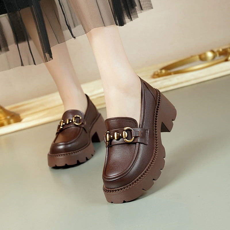Women's Soft Platform Fashion Spring British Style Loafers