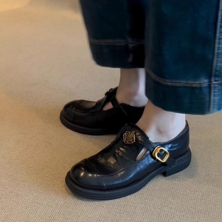 Women's Vintage Thick Bottom Chunky Height Increasing Loafers