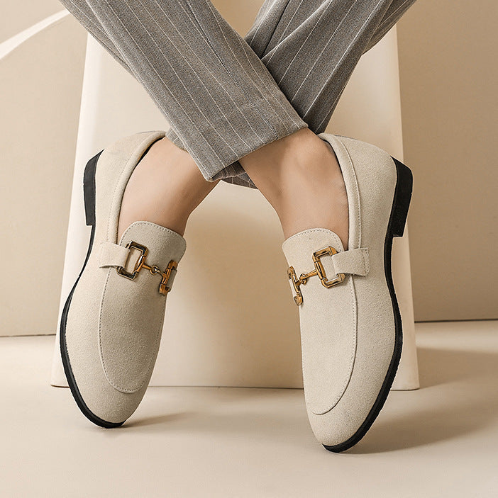 Men's Summer Solid Color Glossy Korean Style Plus Size Leather Shoes