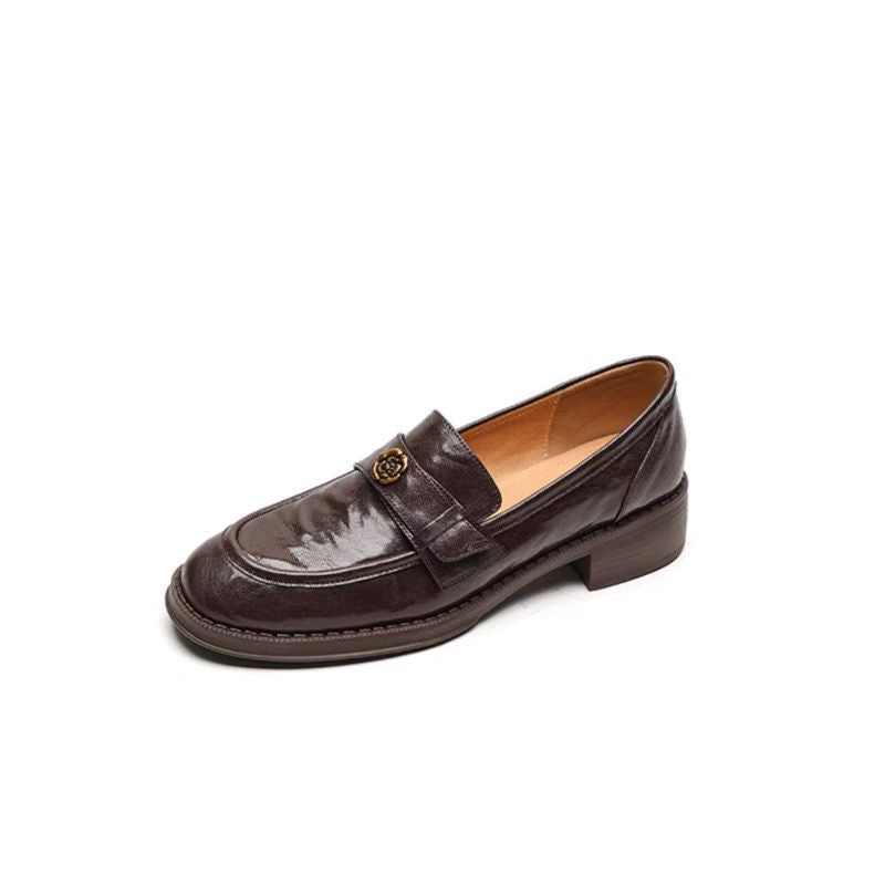British One Pedal Metal Buckle Platform Loafers