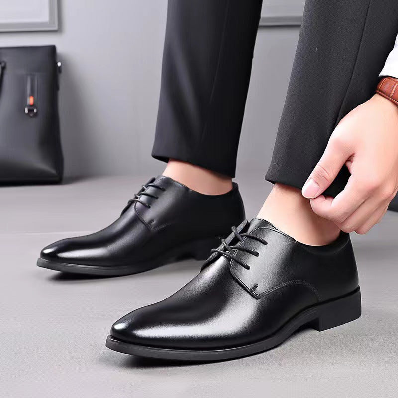 Men's Formal Wear Business British Style Korean Green Soft Leather Shoes
