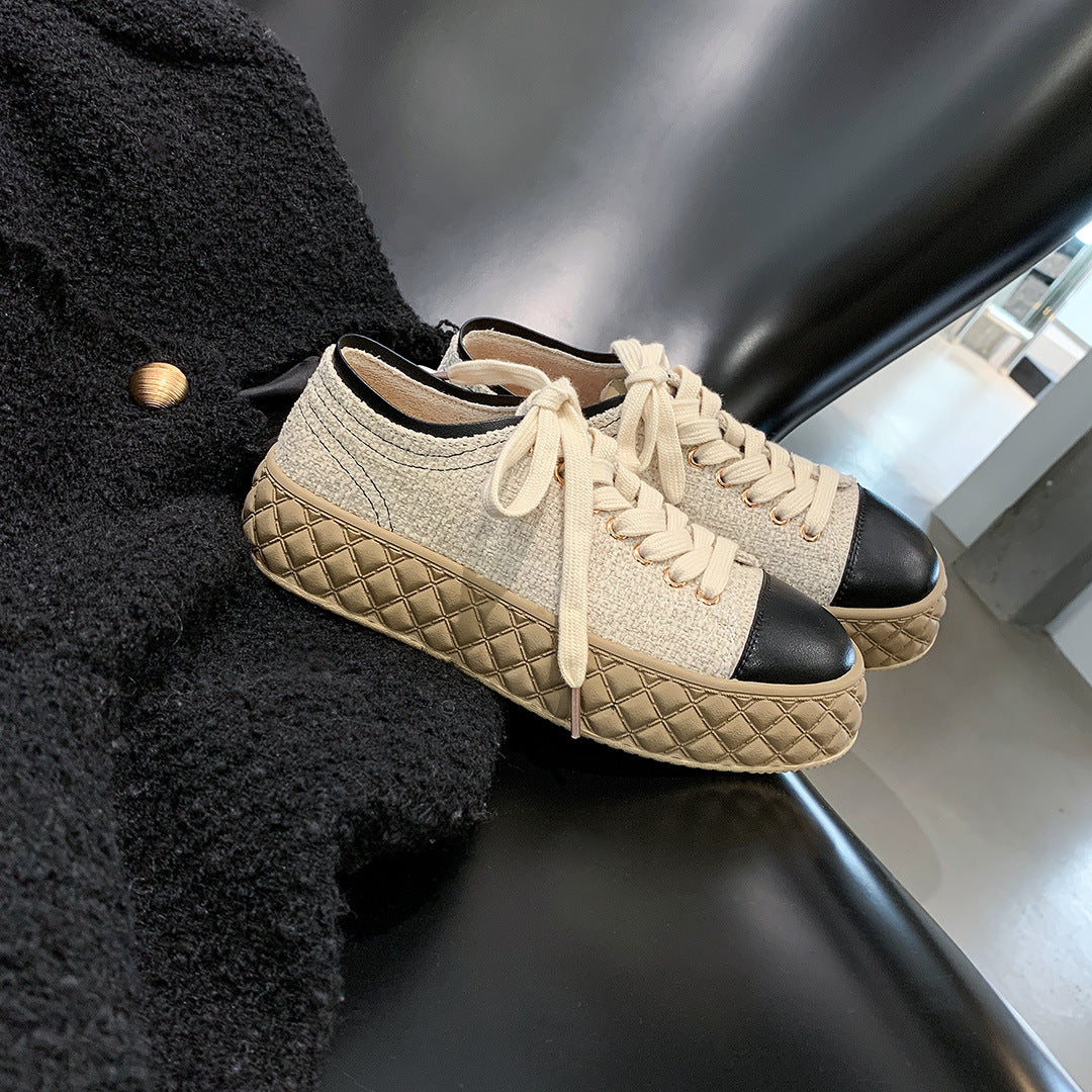 Women's Classic Style Hand-woven Thick Bottom Dirty Sneakers
