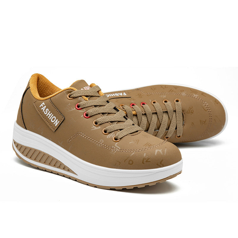 Women's Round Toe Sports Pumps Front Increased Casual Shoes