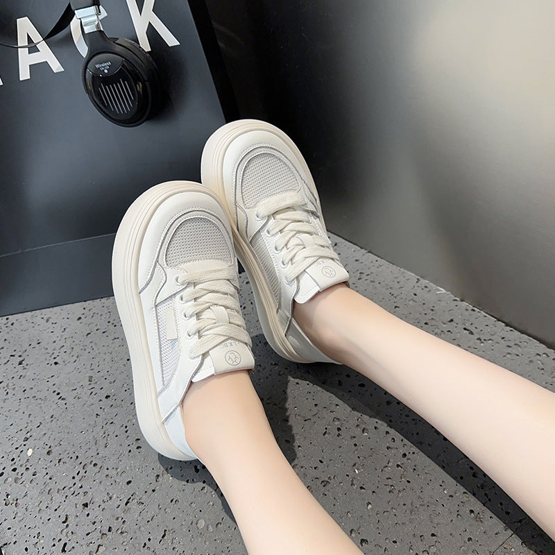 Women's Two-way White Summer Lightweight Comfortable Height Increasing Casual Shoes