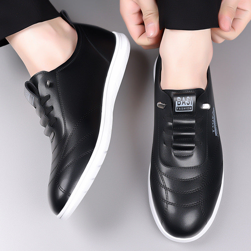 Men's Breathable Soft Bottom White Slip-on Lazy Leather Shoes