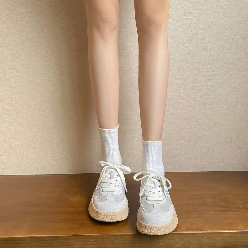 Women's Genuine German Training Small Thick-soled White Casual Shoes