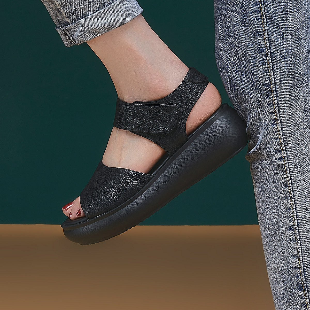 Women's Summer Platform Open Toe Peep Retro Sandals