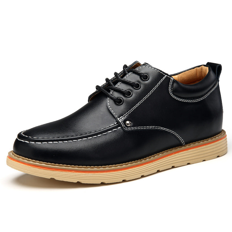 Men's Spring Height Increasing Insole Retro Style Leather Shoes