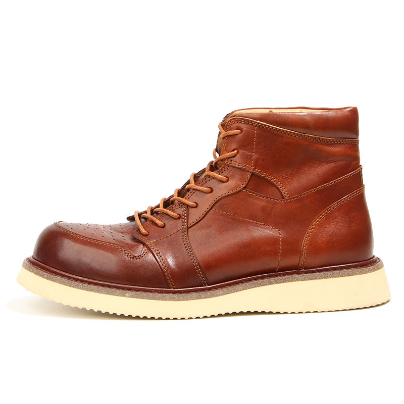 Men's Horse Retro Hand-rub Color Distressed Genuine Sneakers