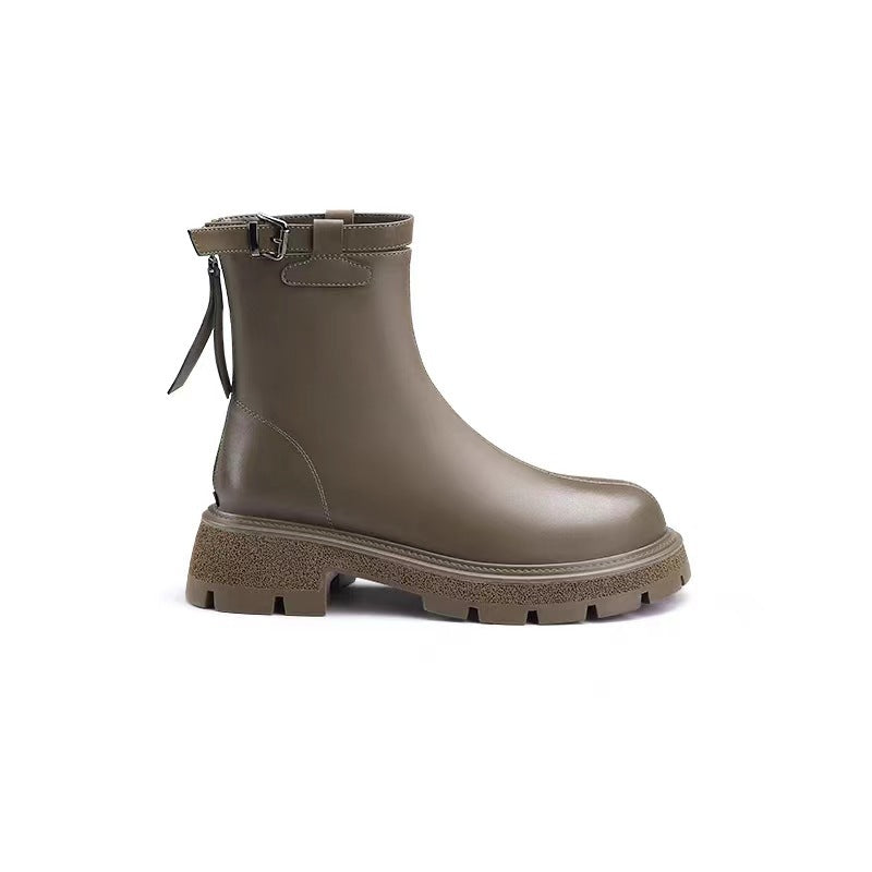 Fried Street Side Buckle Thick Bottom Boots