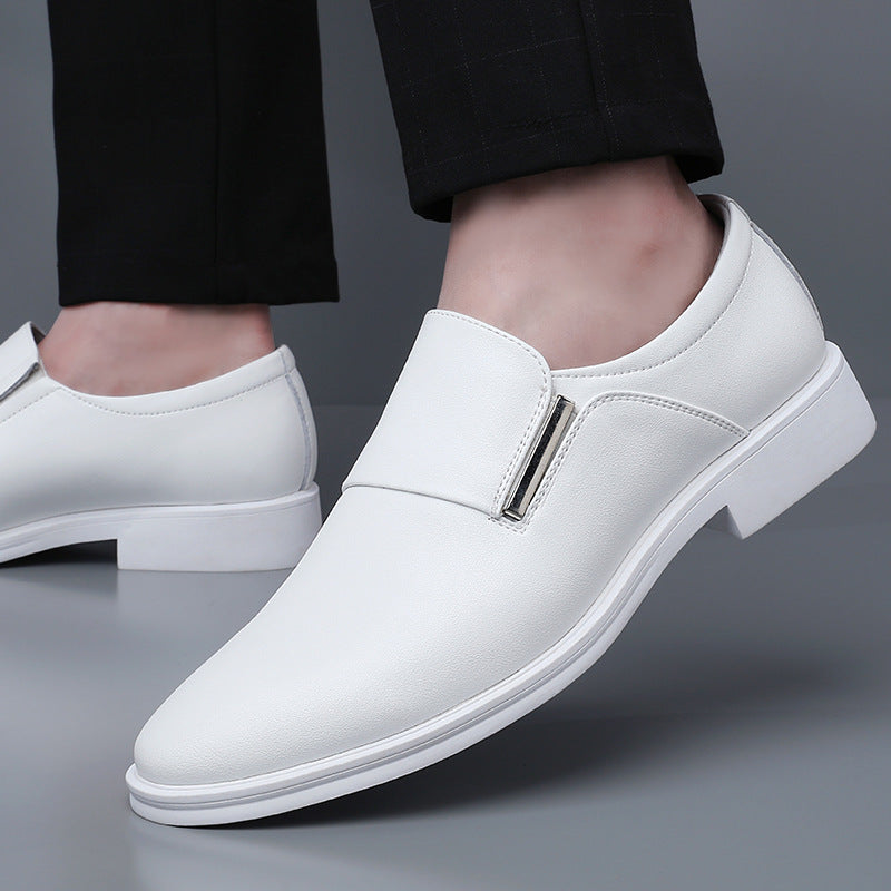 Men's Type Business White Formal Low Cowhide Leather Shoes