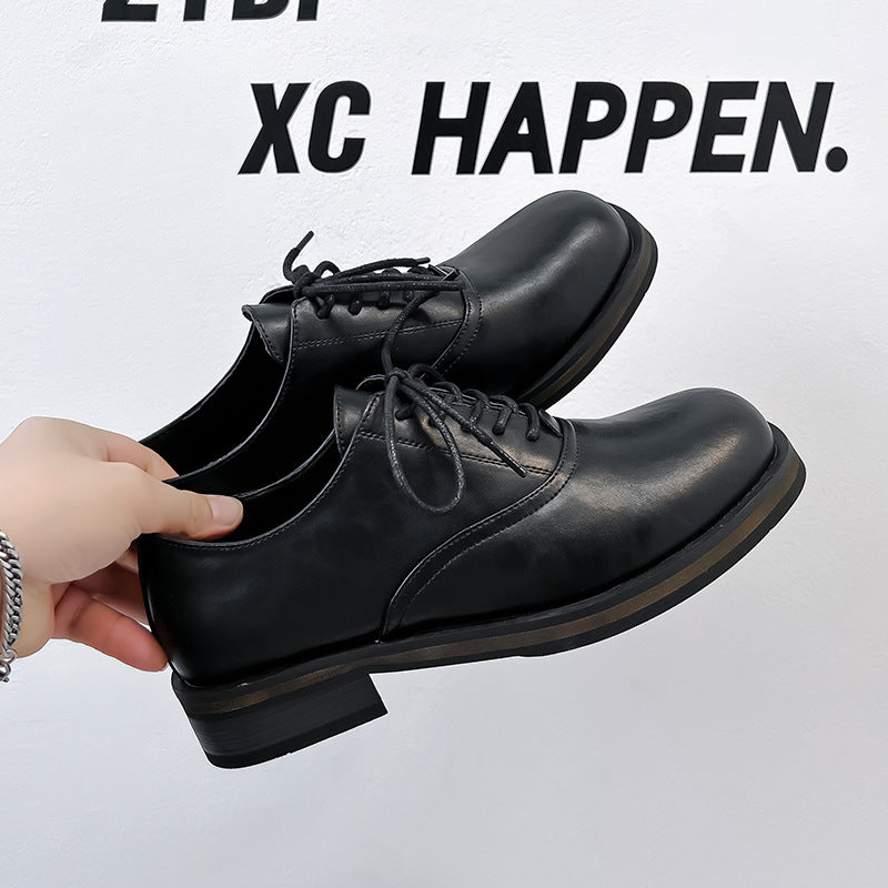 Women's & Men's Thick Bottom Derby British Commuter Business Leather Shoes