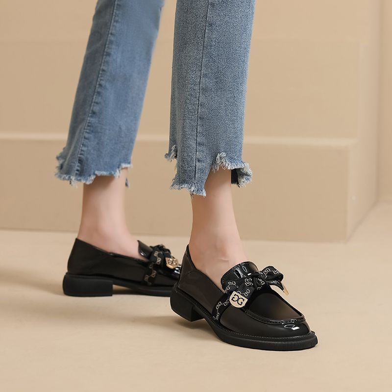 Women's Z Platform Patent Pumps Slip-on British Loafers