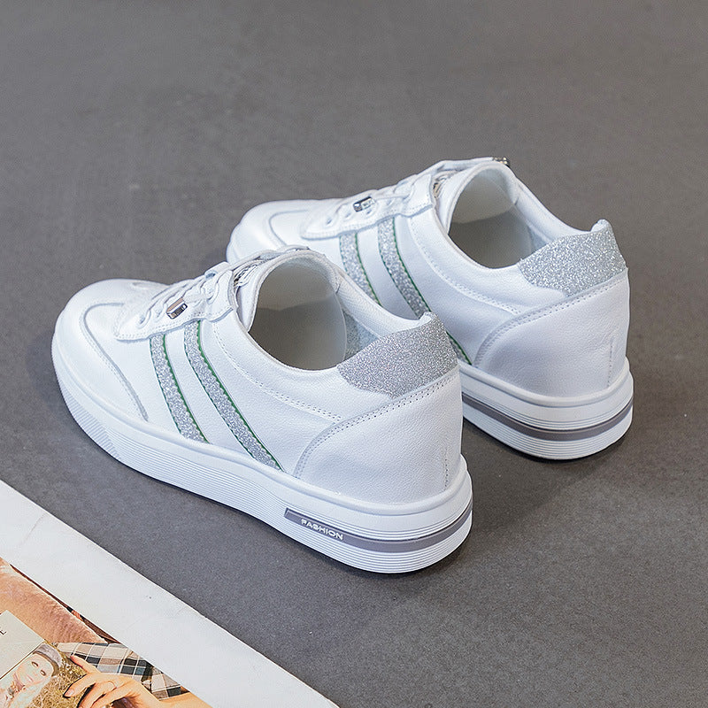 Women's & Men's Invisible Elevated White Simple Trendy Height Men's Shoes