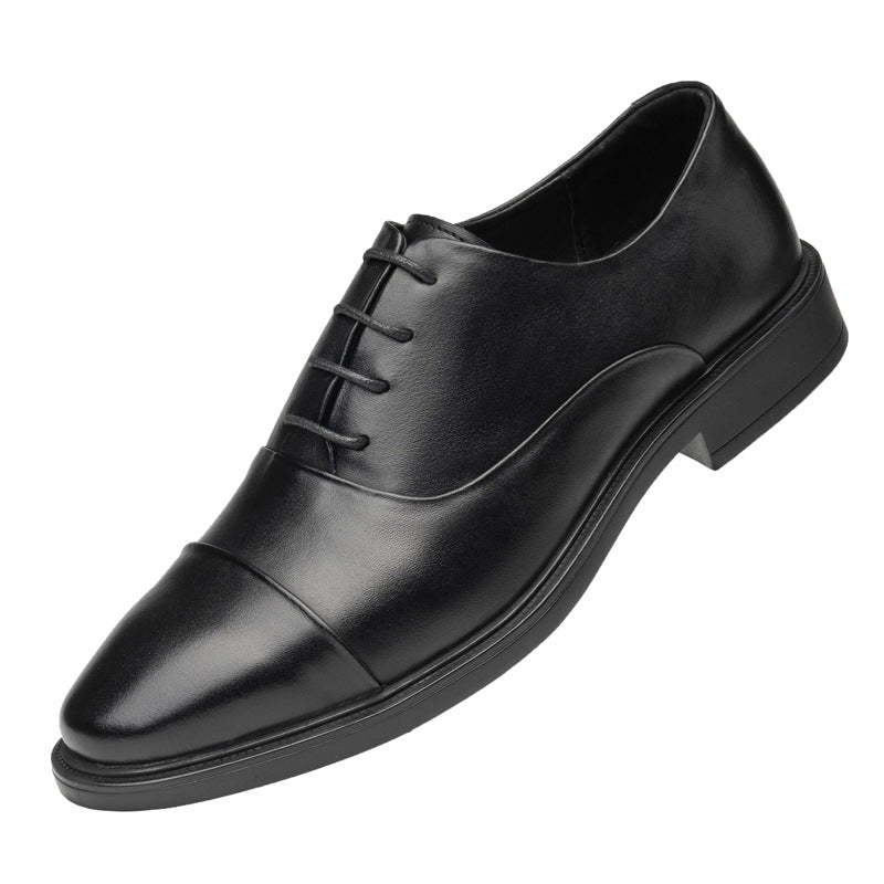 Men's Rubber Soft Bottom First Layer Cowhide Leather Shoes