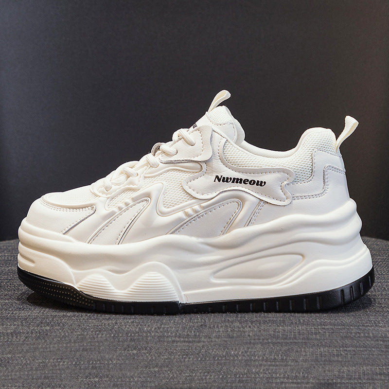 Women's Mesh Breathable White For Summer Platform Dad Casual Shoes