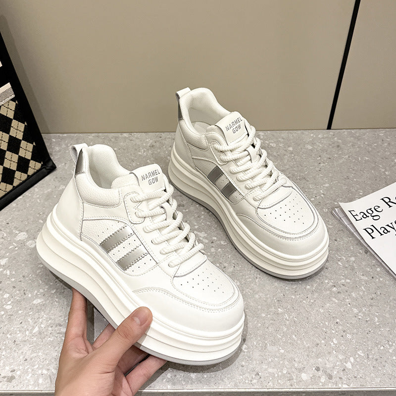 Size Platform Height Increasing Sports White Casual Shoes
