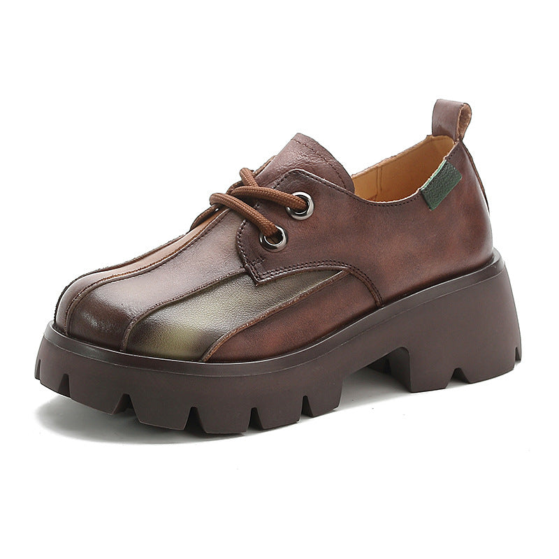 Women's Top Layer Cowhide Summer Small Retro Casual Shoes