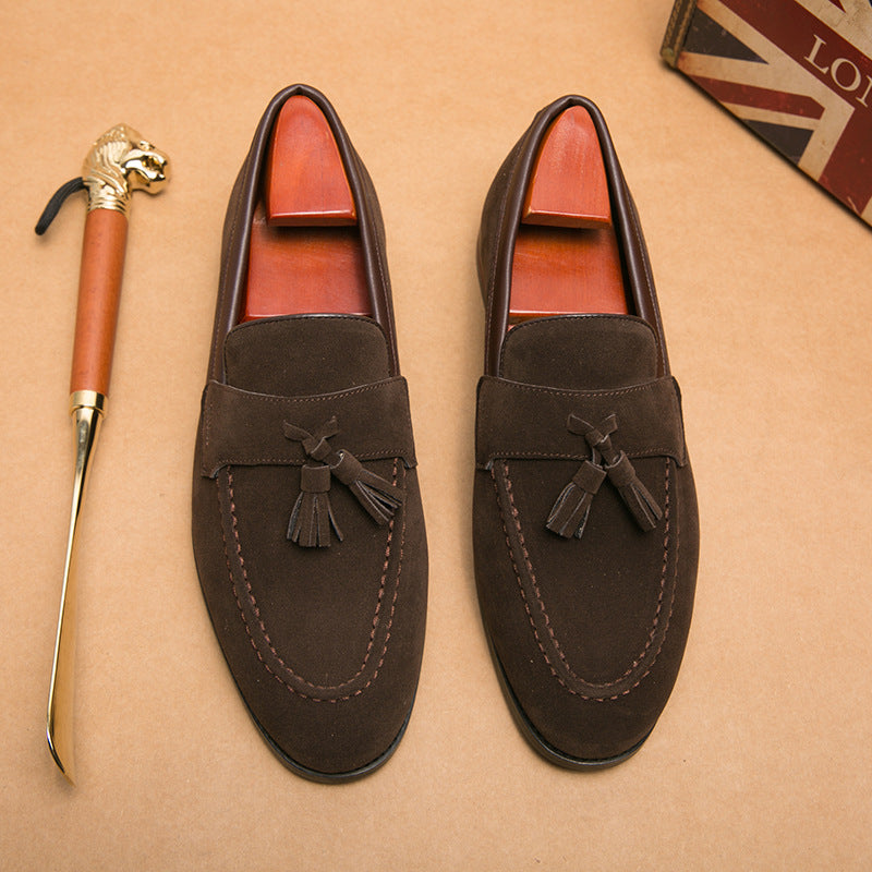 Men's Matte Slip-on Lofter Business Club Hairdresser Leather Shoes
