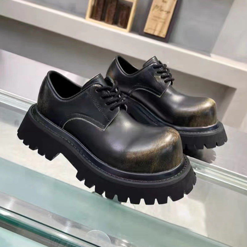 Women's Mickey Fashionable Genuine Spring Big Head Thick Bottom Low Loafers