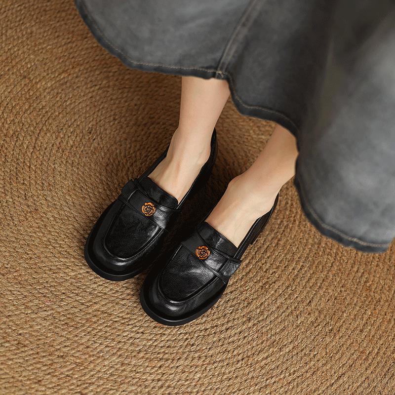 Women's Slip-on High Pumps Genuine Soft Bottom Loafers