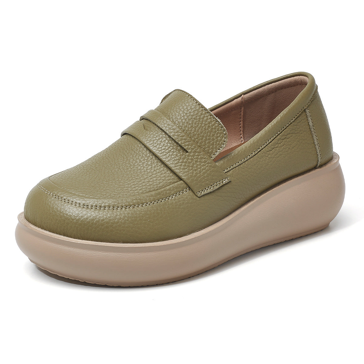 Platform British Retro Style Flat-heeled Slip-on Top Casual Shoes
