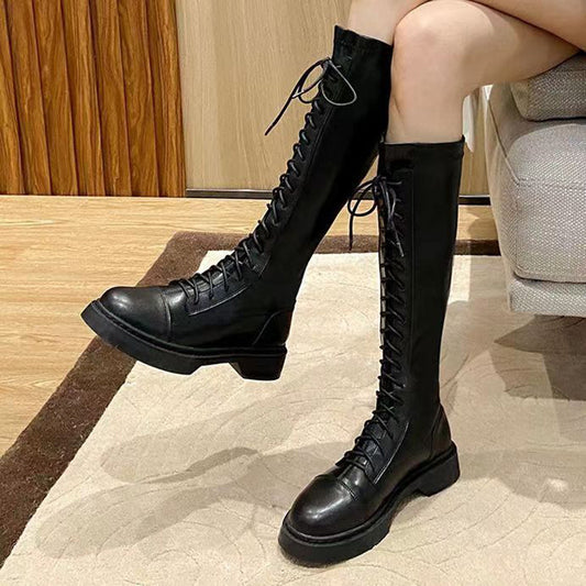 Women's Circumference Thick Leg British Style Plus Boots