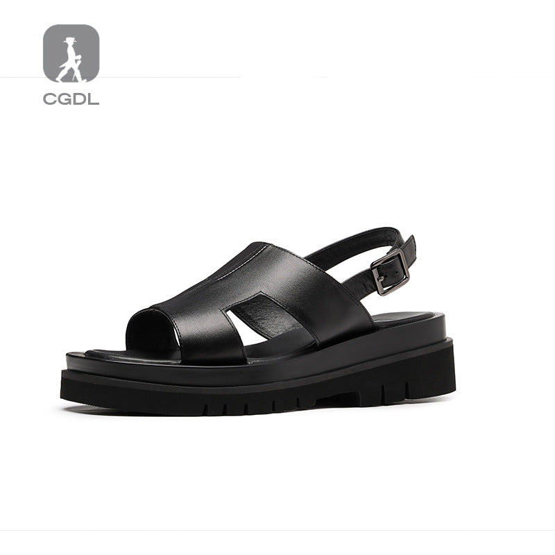 Men's Summer Platform Breathable Increased Green Trendy Sandals