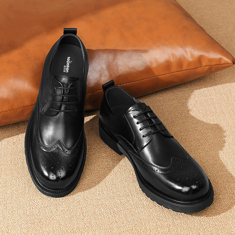 Men's Wide Feet Big Head British Outdoor Leather Shoes