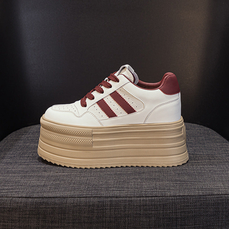 Women's Korean Style Versatile Breathable White Color Matching Casual Shoes